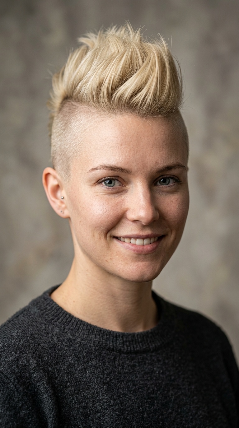 Blonde Buzz-Cut Mohawk