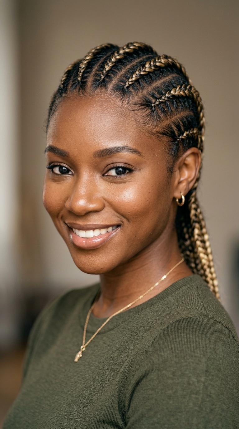 Blonde Highlighted Stitch Rows