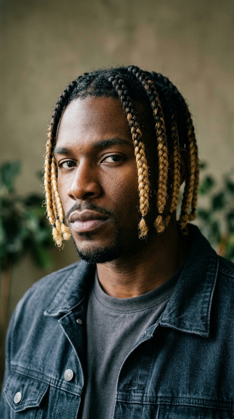 Blonde-Tipped Box Braids