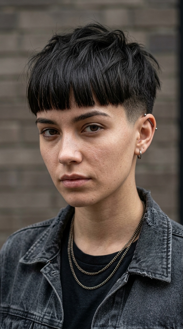 Blunt Bangs with Tapered Sides