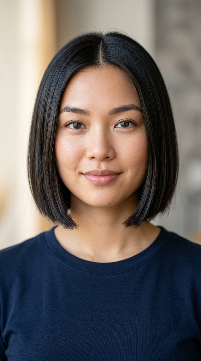 Blunt Bob with a Middle Part