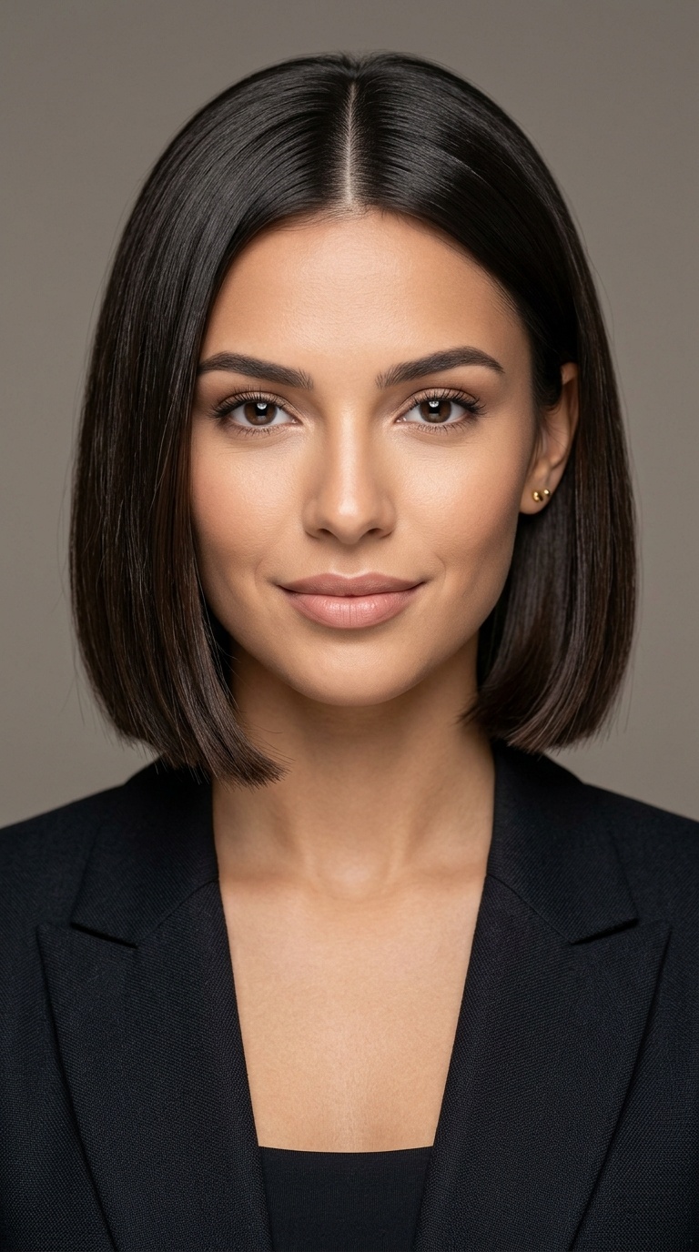 Blunt Bob with a Middle Part