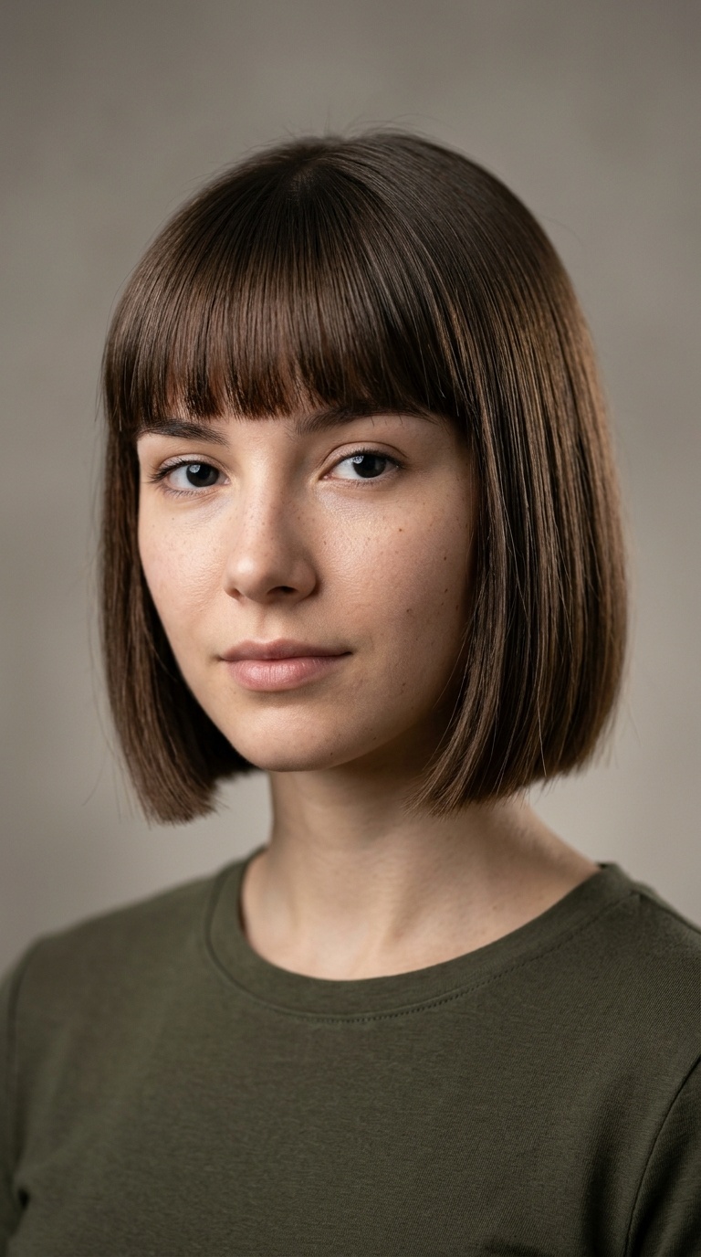 Blunt Bob with Blunt Fringe