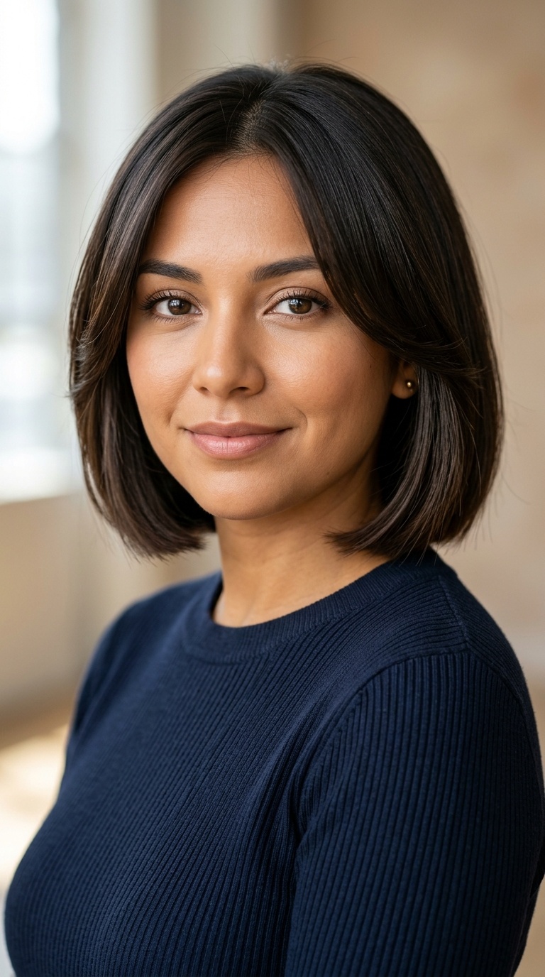 Blunt Bob with Chin-Length Framing