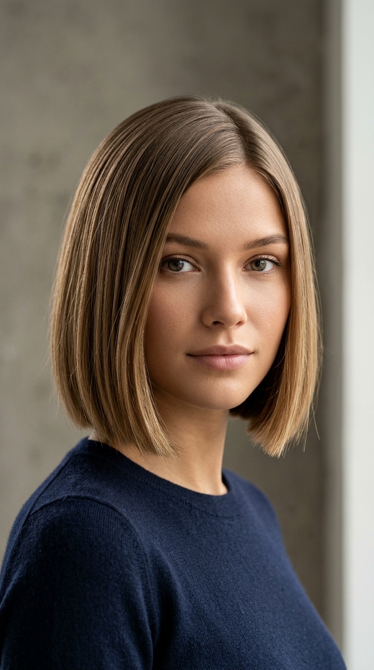 Blunt Bob with Deep Side Part