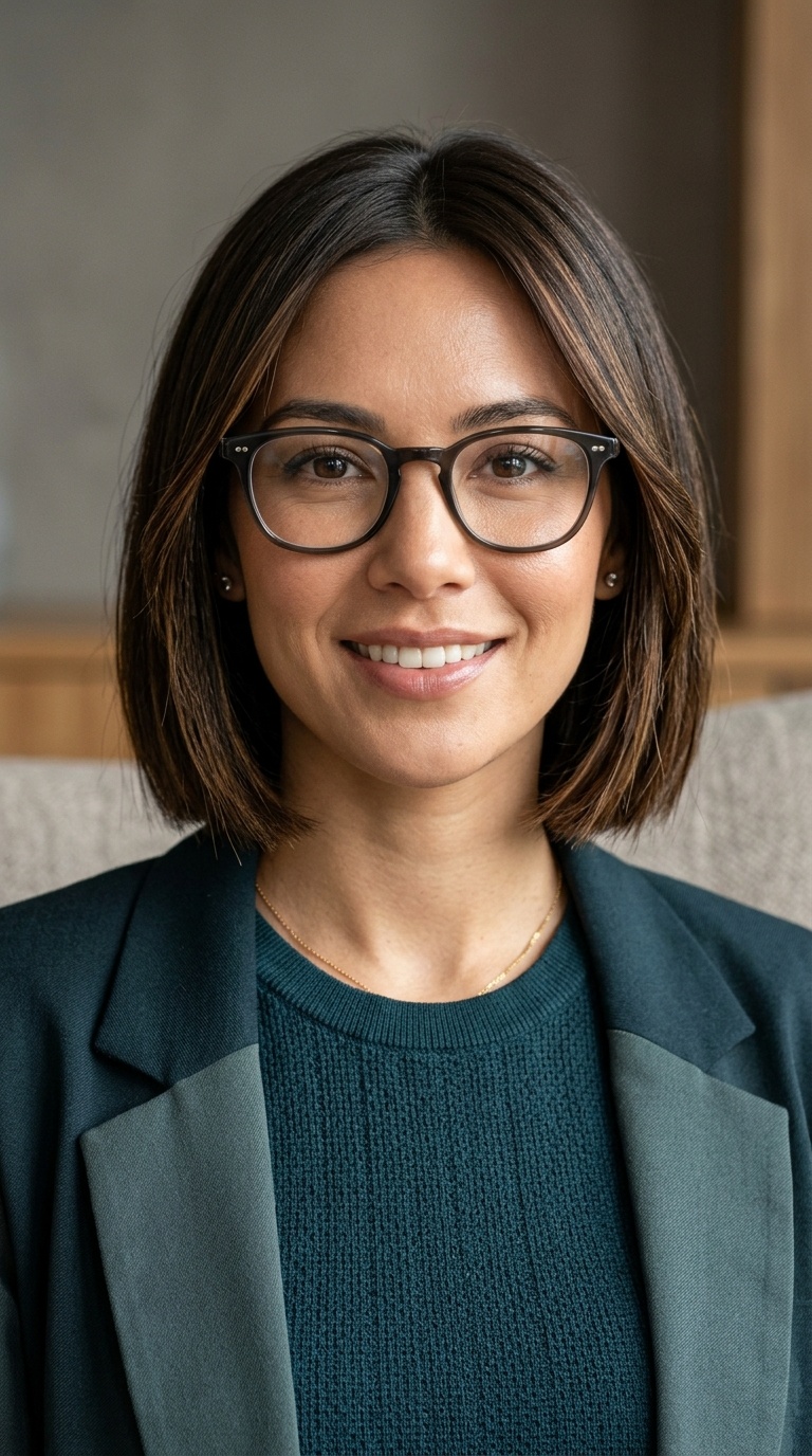Blunt Bob with Face-Framing Tendrils