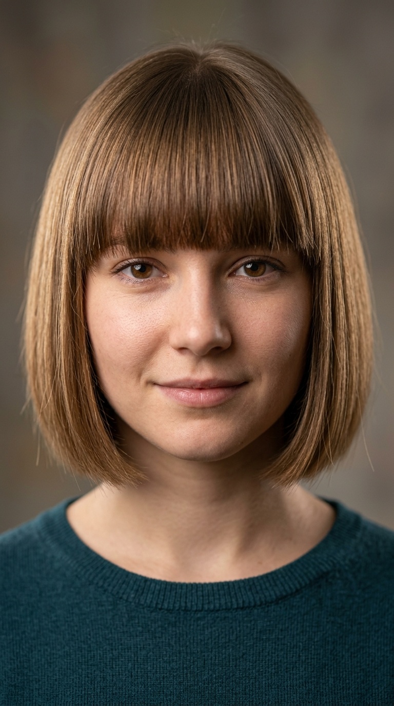 Blunt Bob with Heavy Fringe