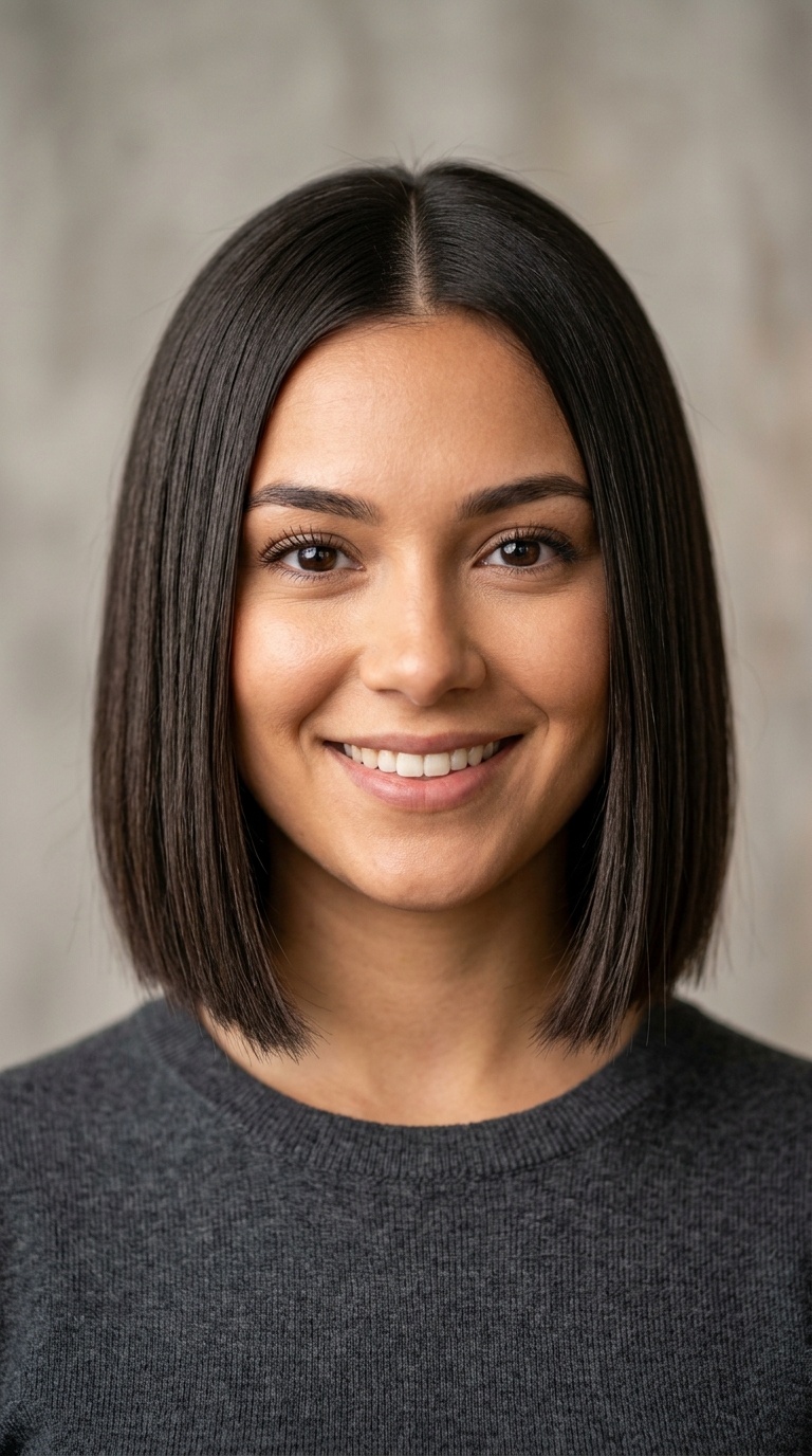 Blunt Bob with Middle Part