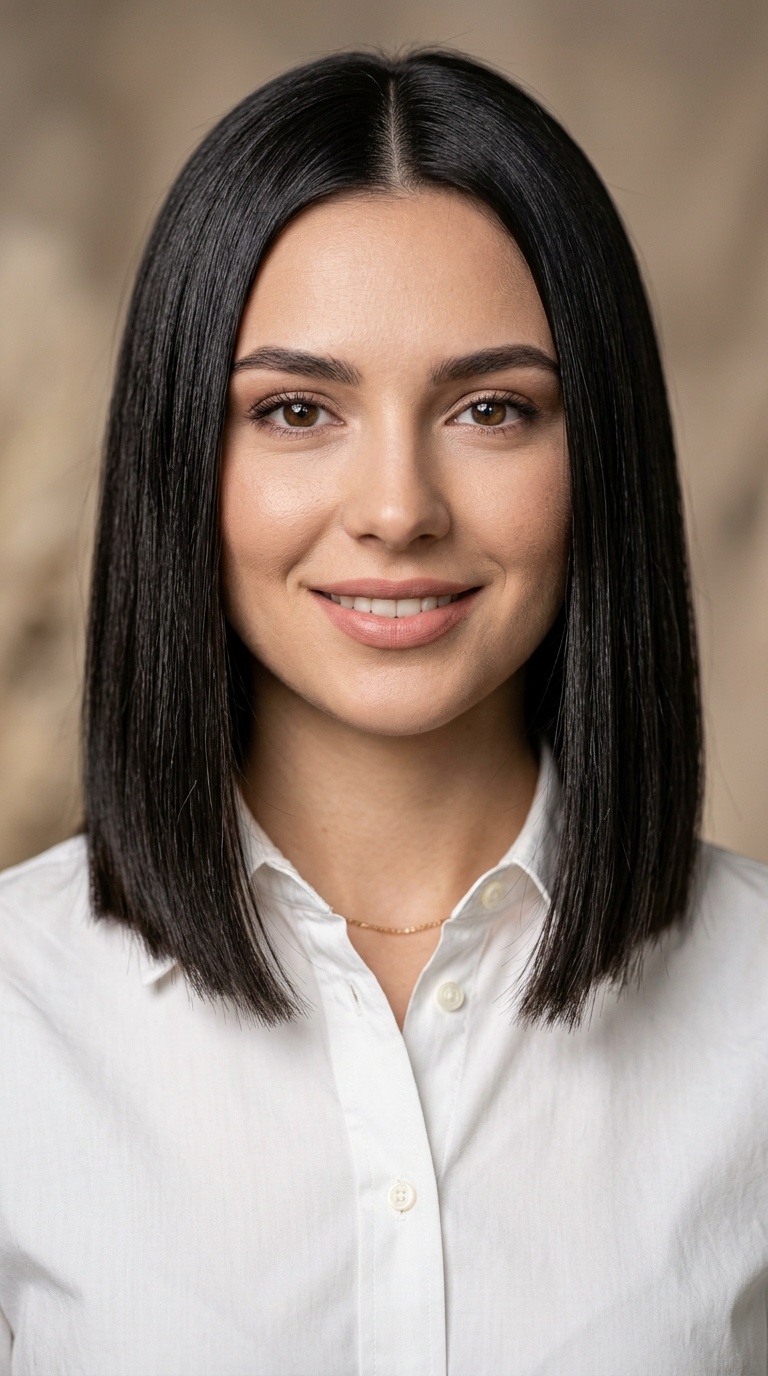 Blunt Bob with Middle Part