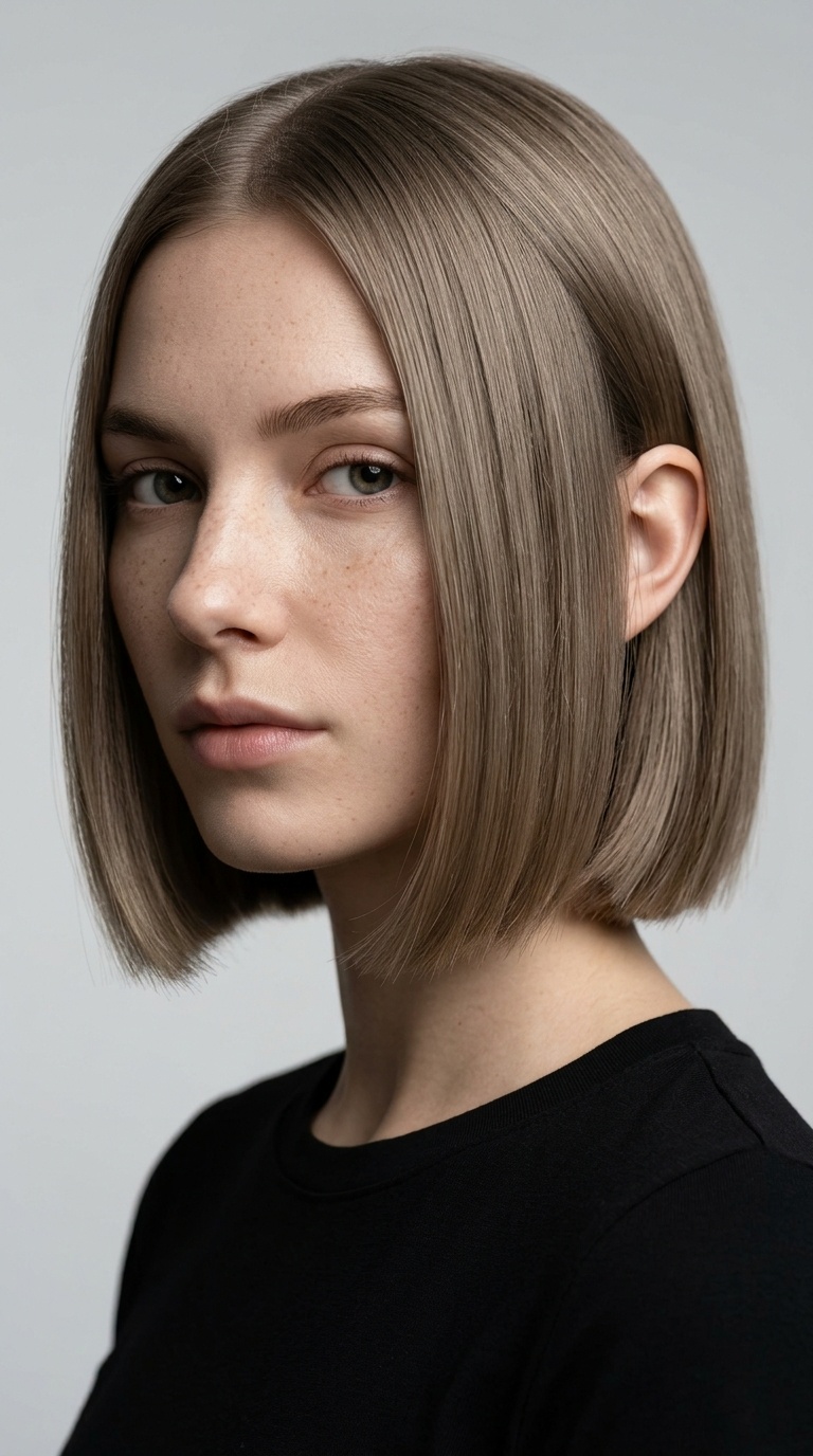 Blunt Bob with Tucked Sides