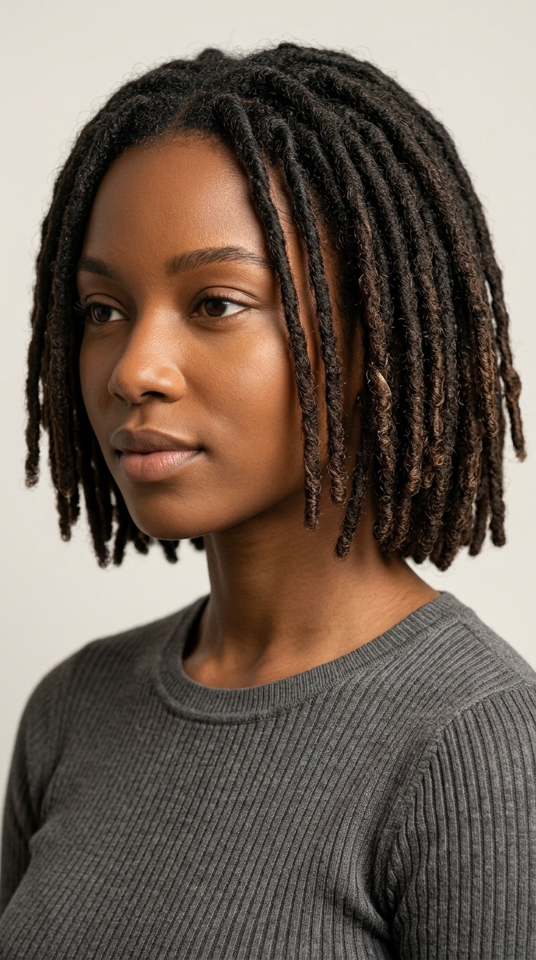 Blunt-Cut Chin Length Locs