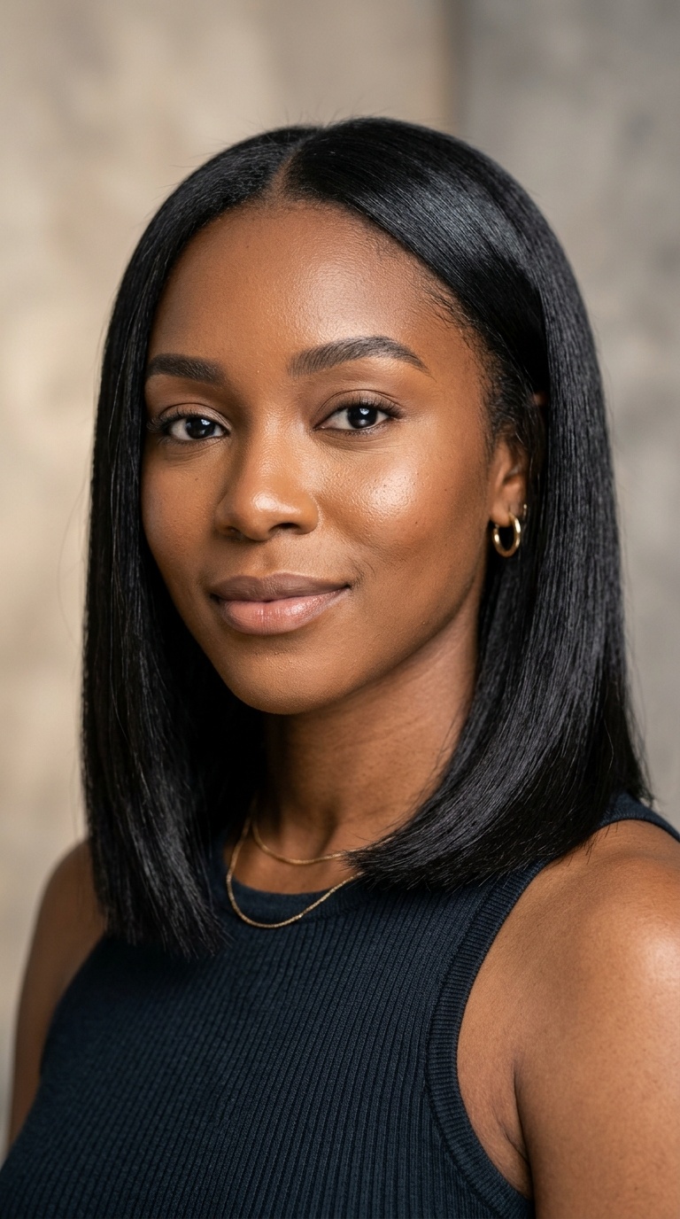 Blunt Cut Shoulder-Length Lob