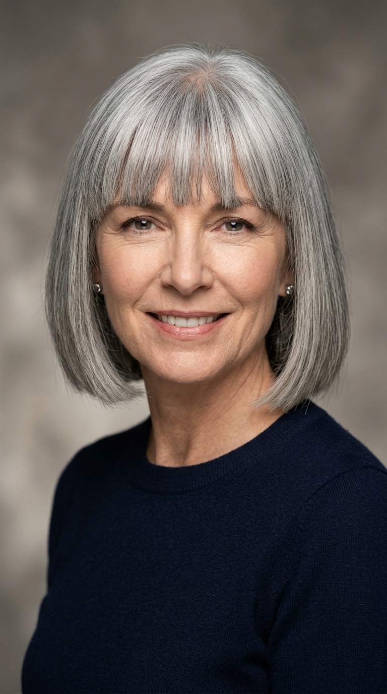 Blunt Cut with Bangs