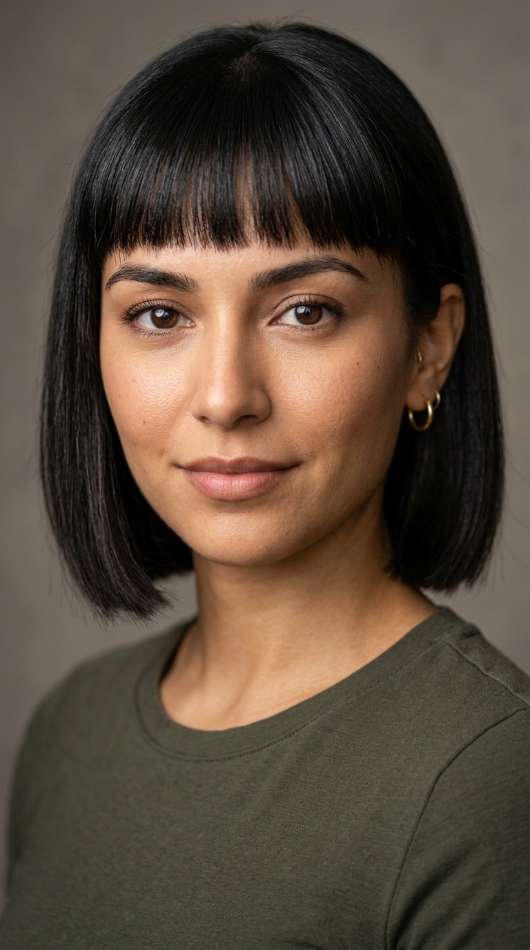 Blunt Cut with Micro-Bangs