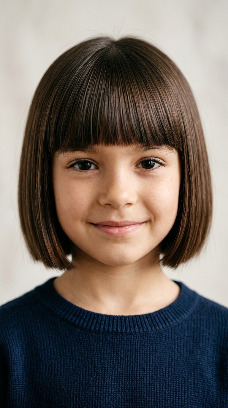 Blunt Cut with Straight Bangs