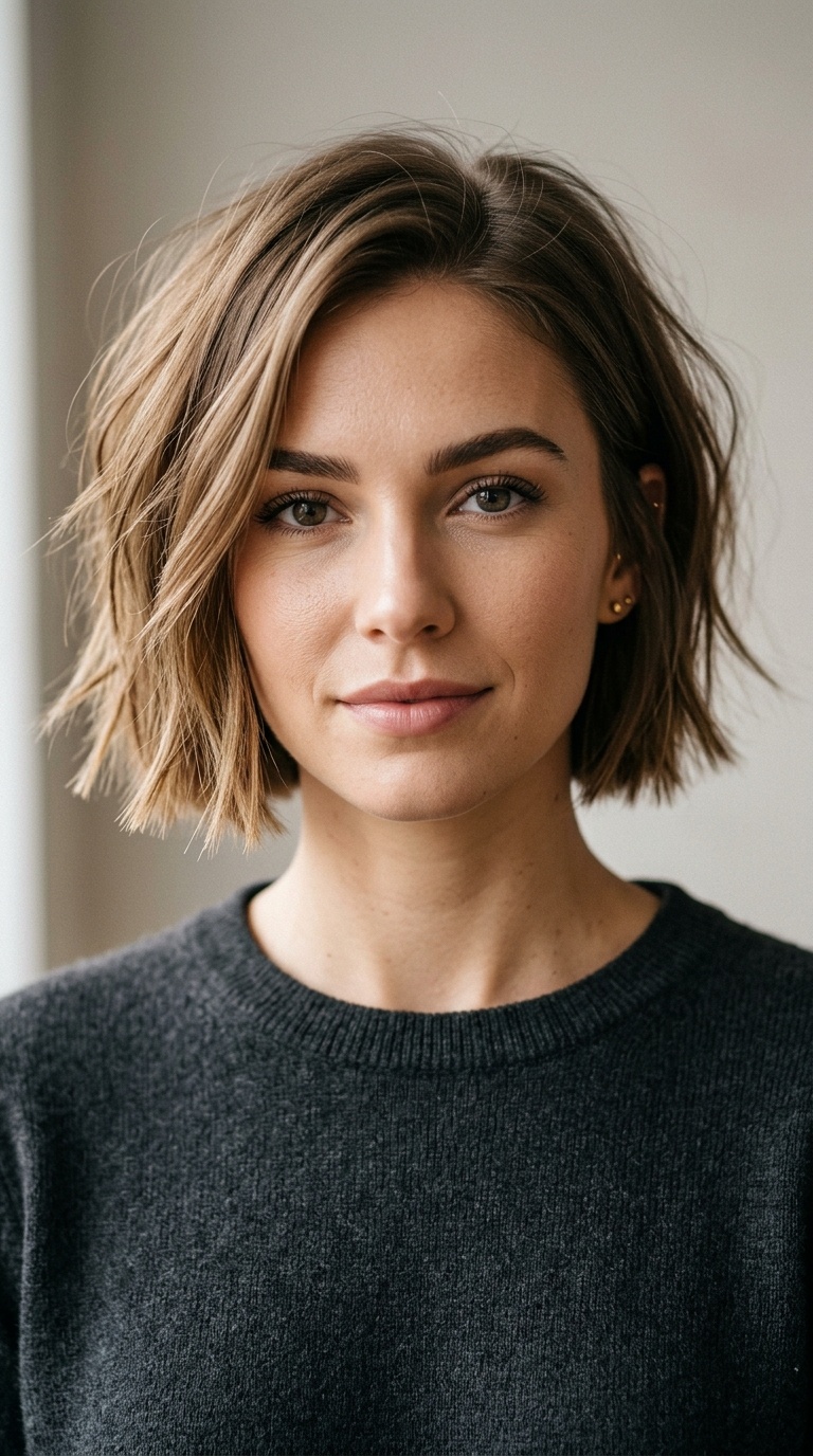 Blunt-Ended Choppy Bob