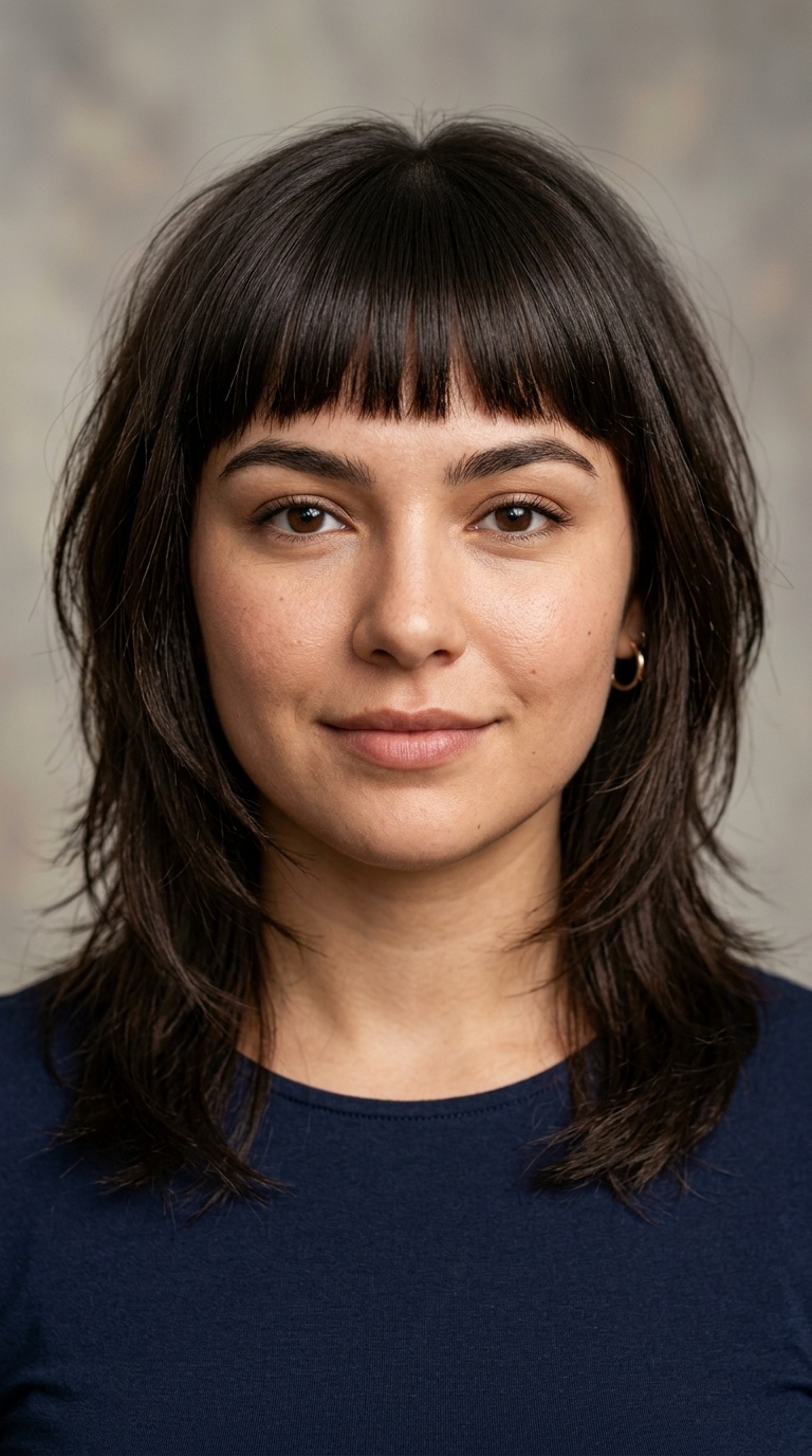 Blunt Fringe with Layered Lengths