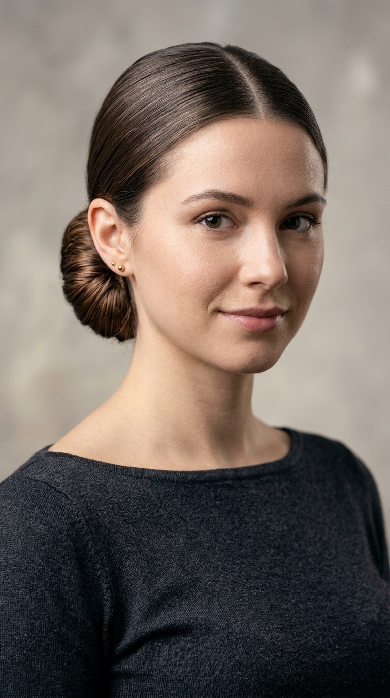 Boat Neck and the Sleek Low Bun