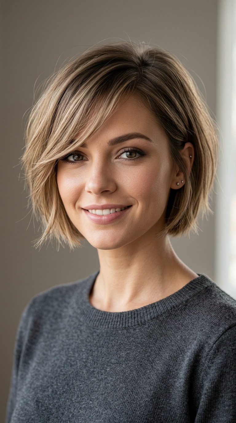 Bob with Side-Swept Fringe