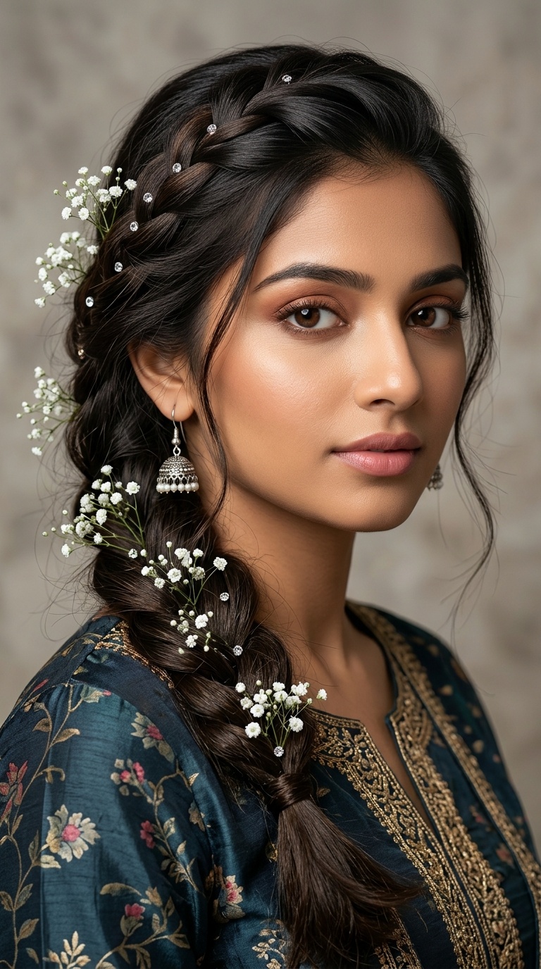 Bohemian Braid with Baby’s Breath