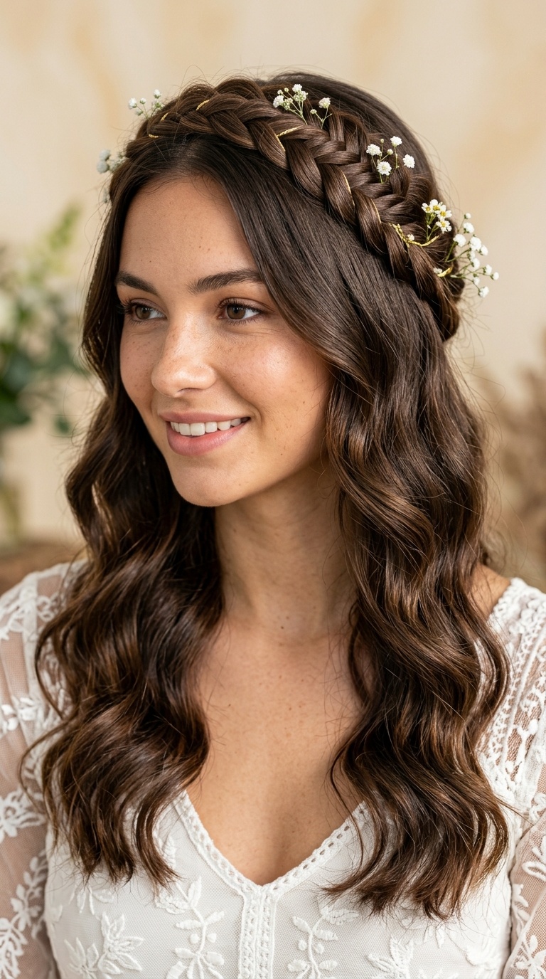 Bohemian Braided Crown with Waves