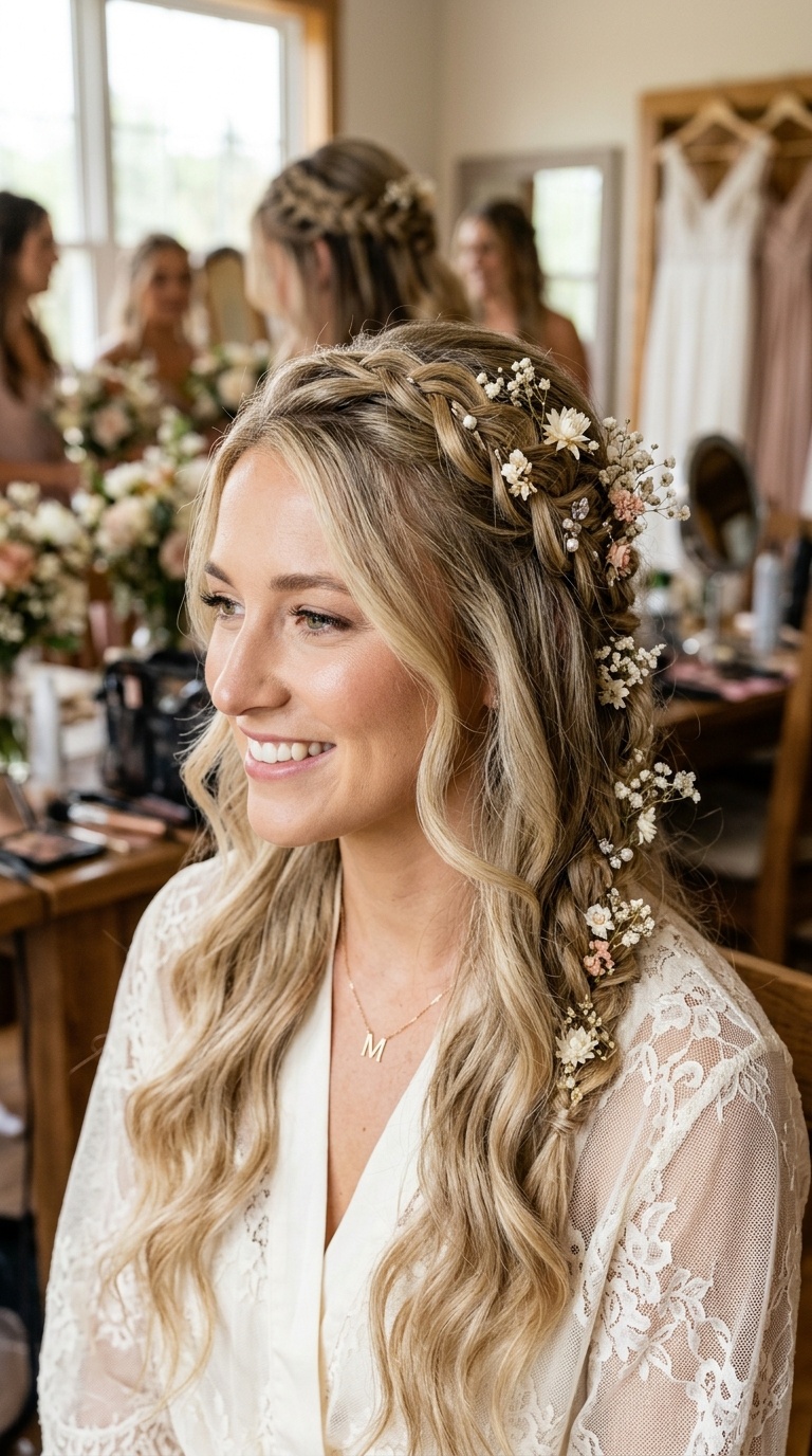 Bohemian Braided Half-Updo