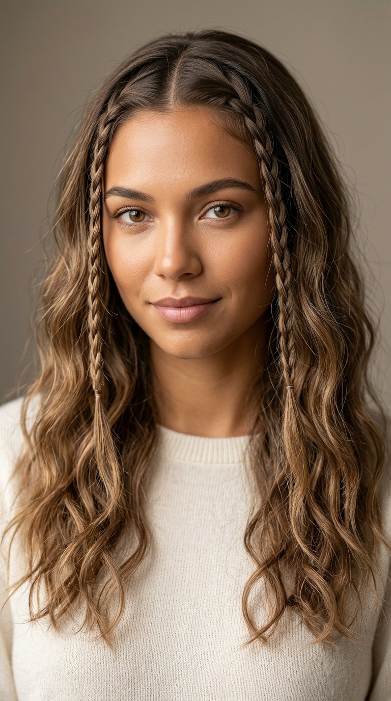 Bohemian Braided Waves with Face-Framing Strands