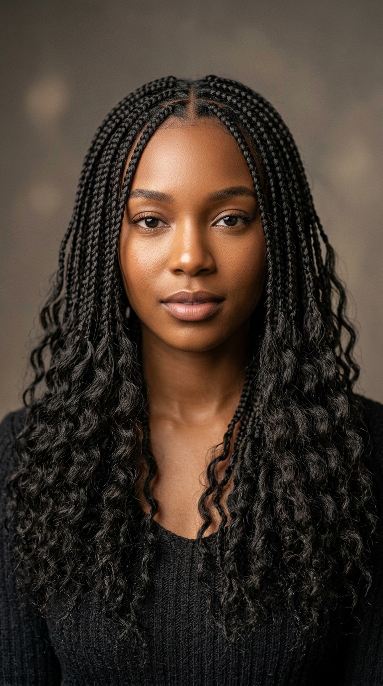 Bohemian Braids with Crimped Ends