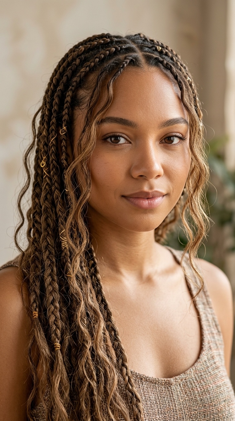 Bohemian Braids with Loose Face-Framing Layers