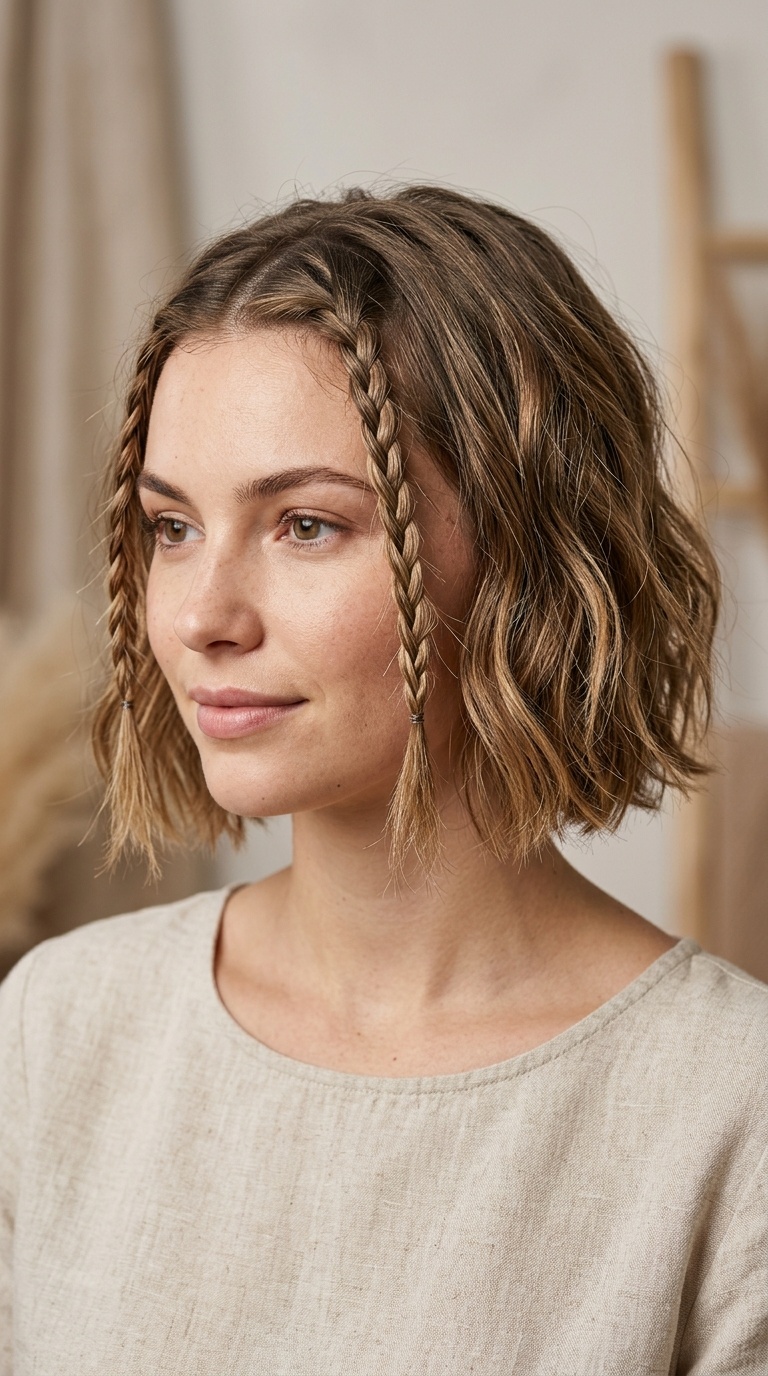 Bohemian Face-Framing Braids