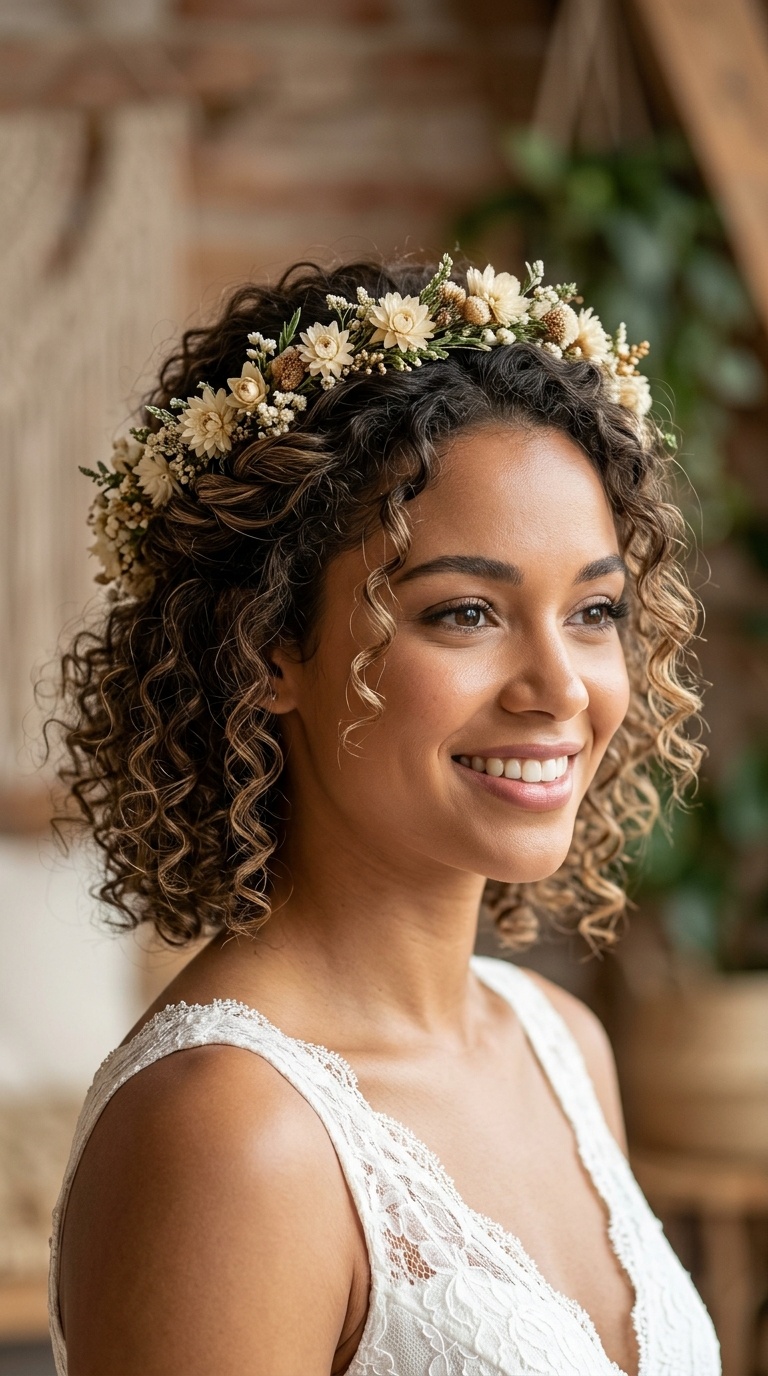 Bohemian Floral Crown Half-Up