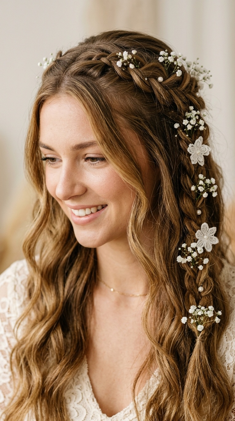 Bohemian Half-Up Braids