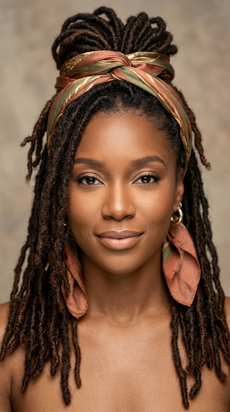 Bohemian Half-Up with Silk Scarf
