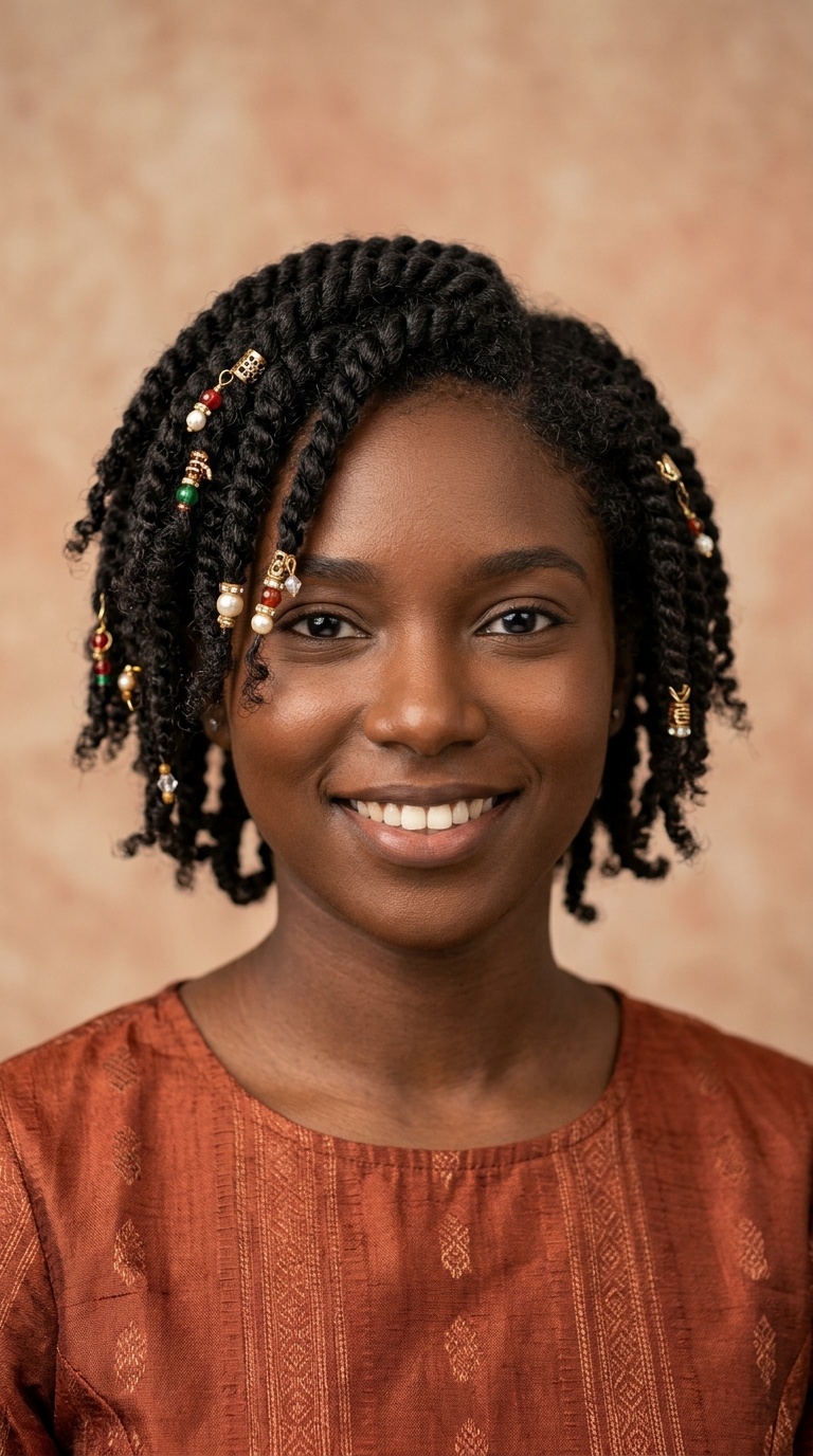 Bohemian Loose Twists with Bead Pins