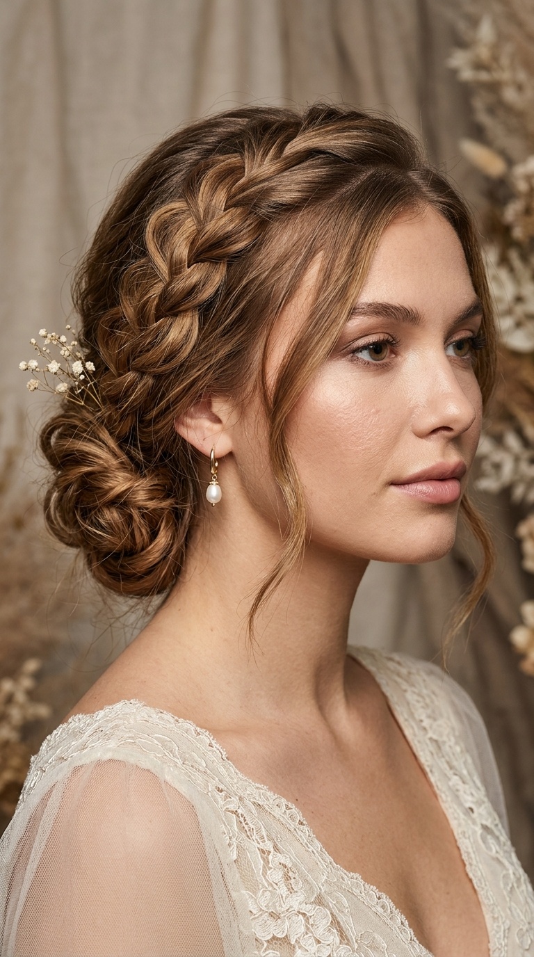 Bohemian Side Braid Updo