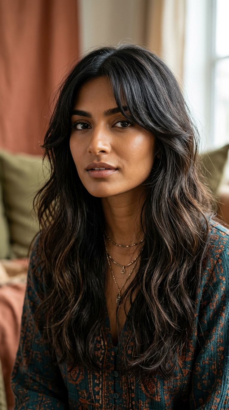 Bohemian U-Cut with Curtain Bangs