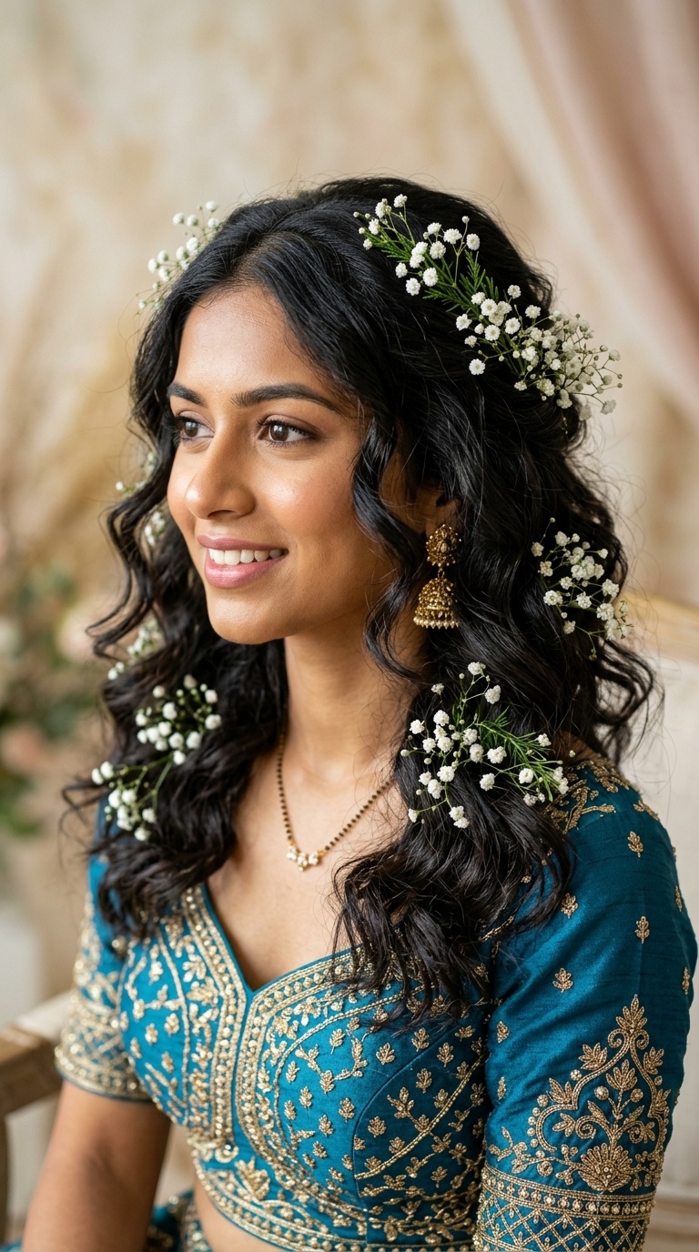Bohemian Waves with Baby’s Breath