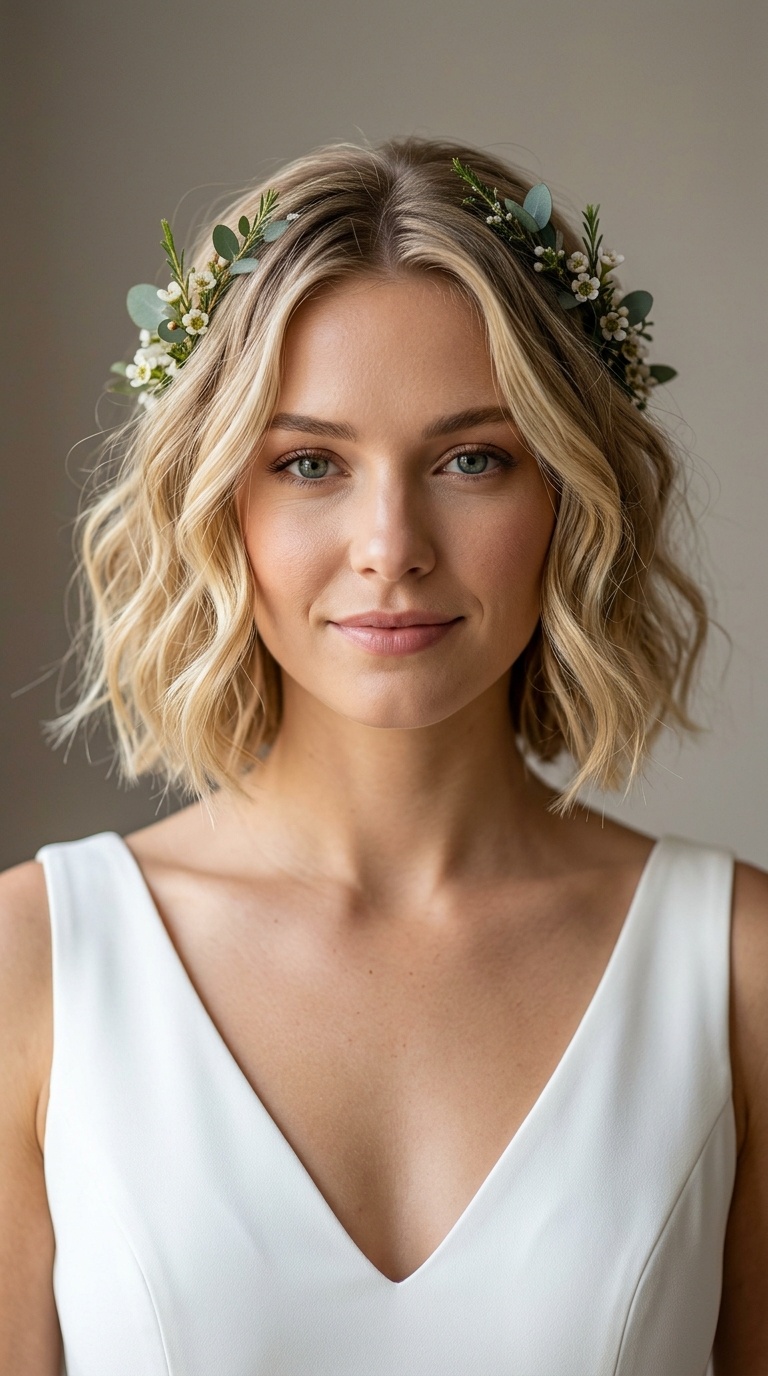 Bohemian Waves with Fresh Greenery