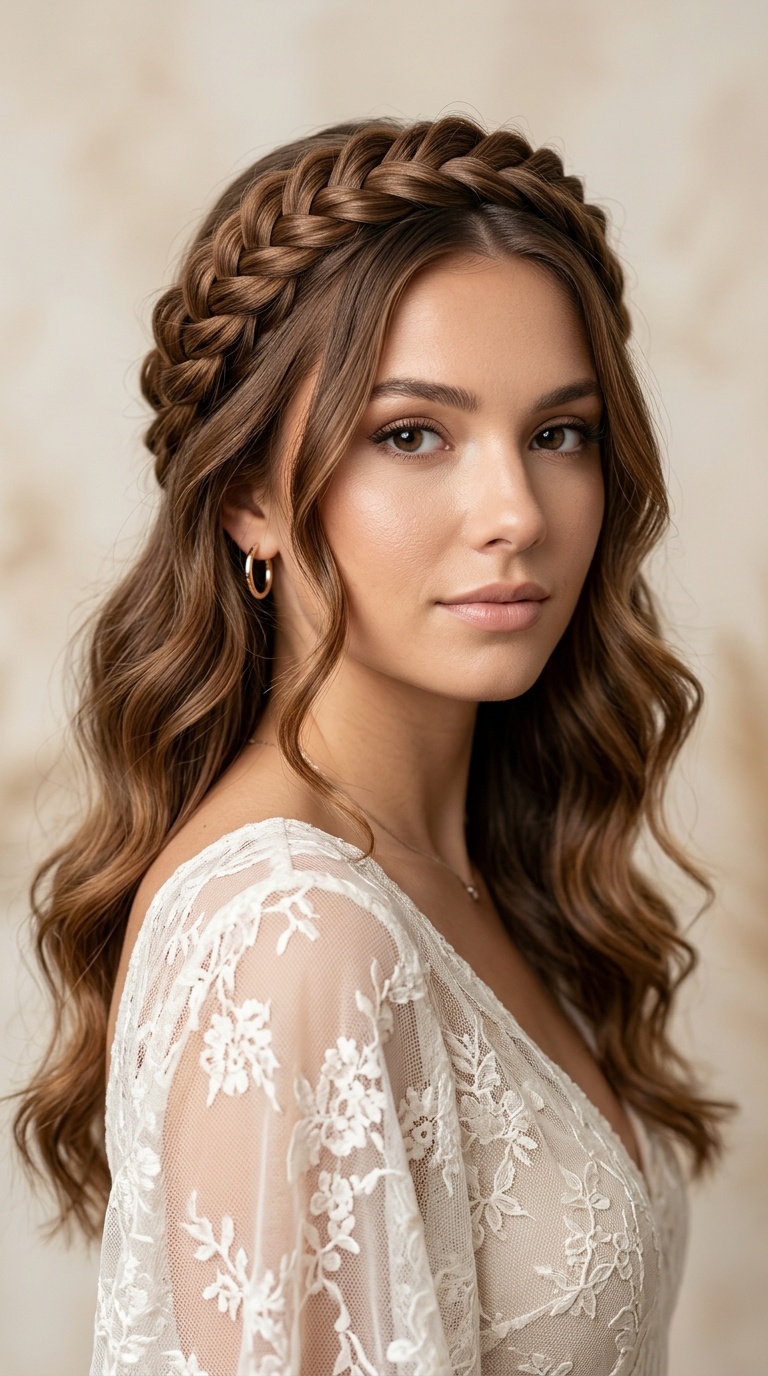 Boho Braided Crown with Waves
