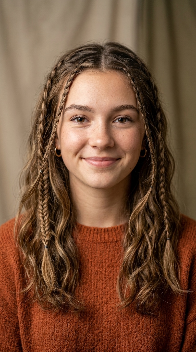 Boho Braided Face-Framing Layers