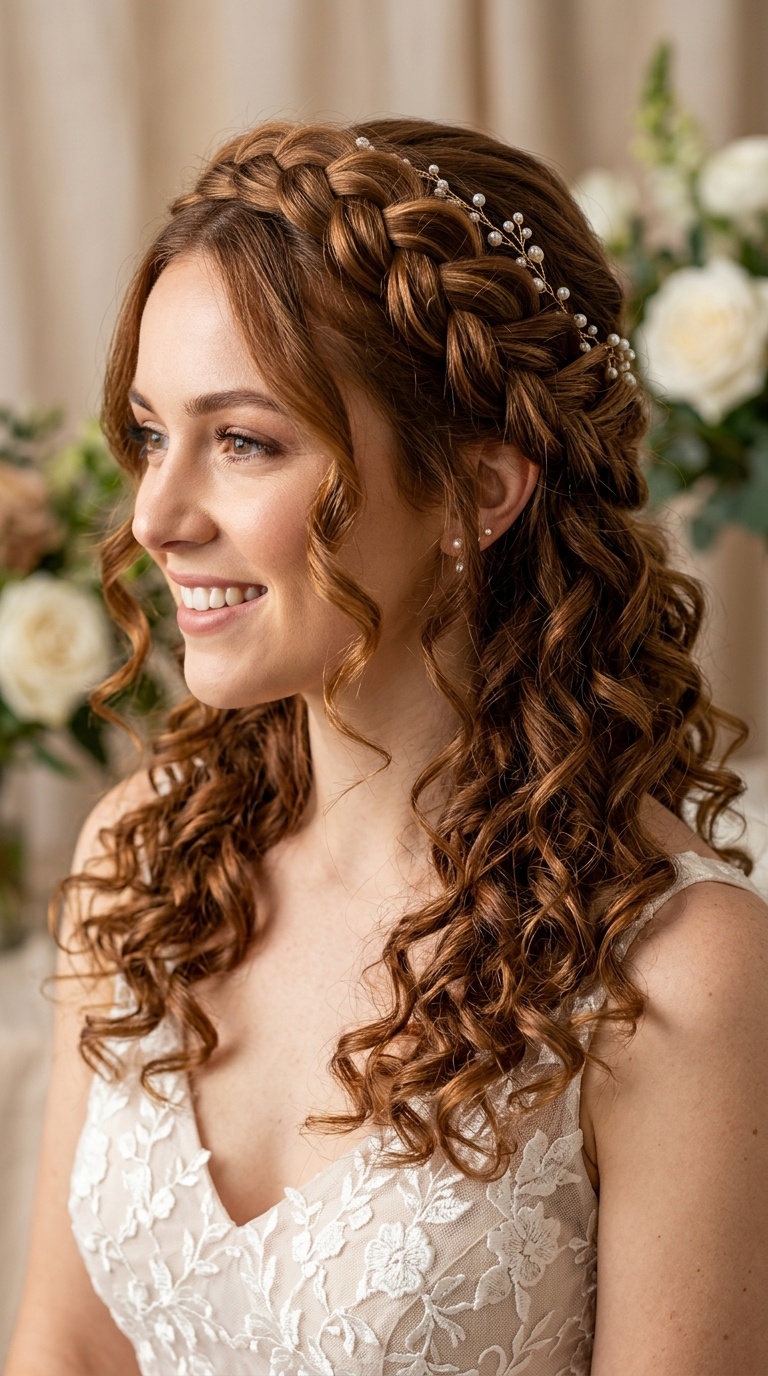 Boho Braided Halo with Curls