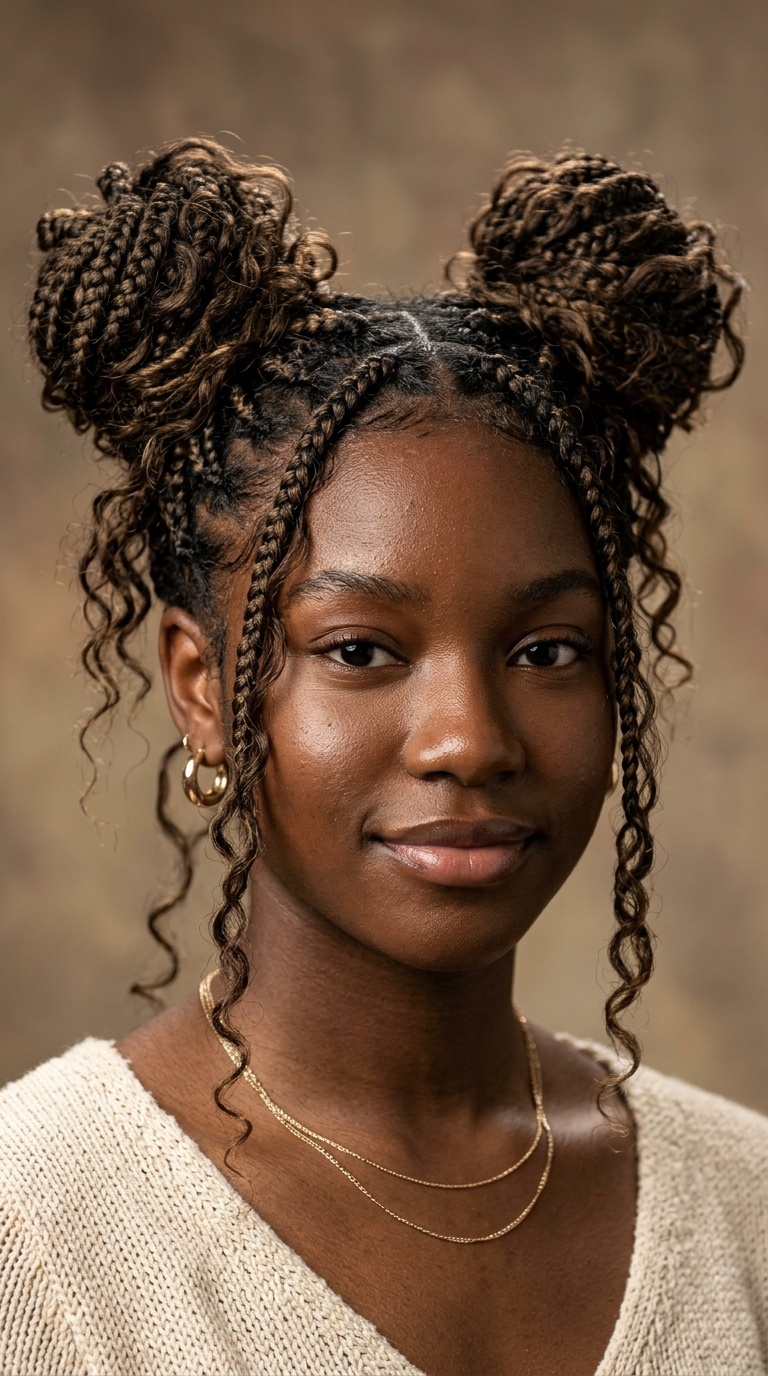 Boho Braided Space Buns