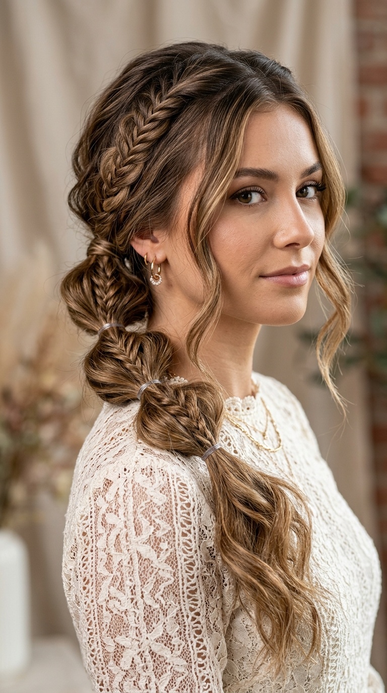 Boho-Chic Bubble Braid