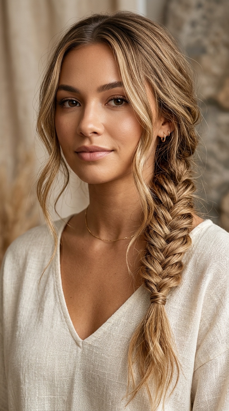 Boho Fishtail Braid with Loose Wisps