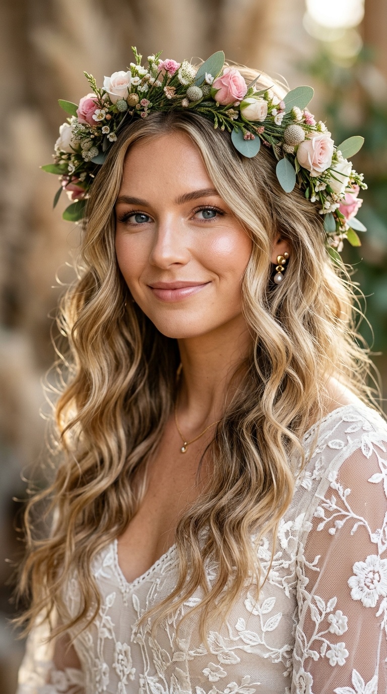 Boho Floral Crown Waves