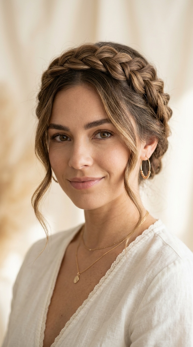 Boho Half-Up Crown Braid