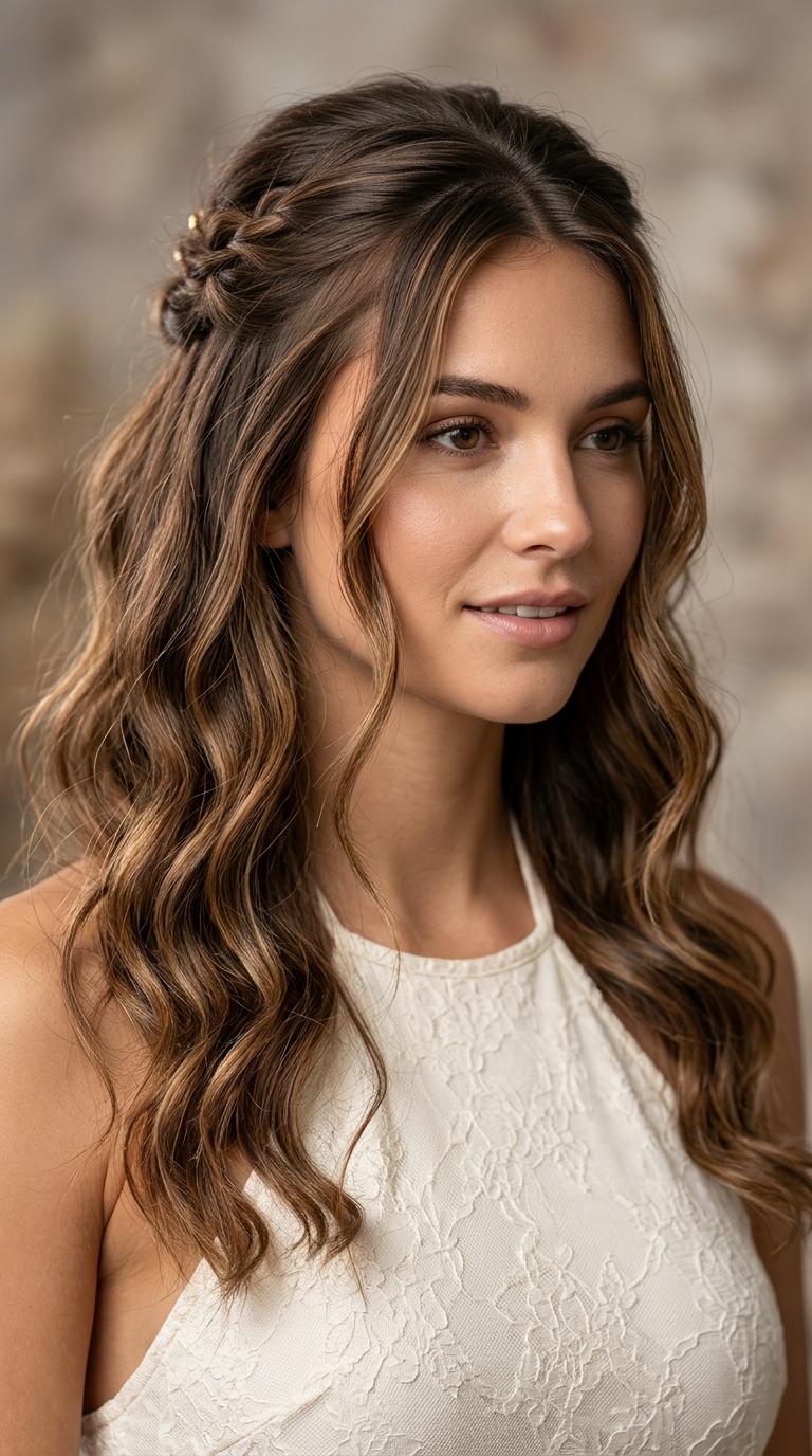 Boho Half-Up with Waves