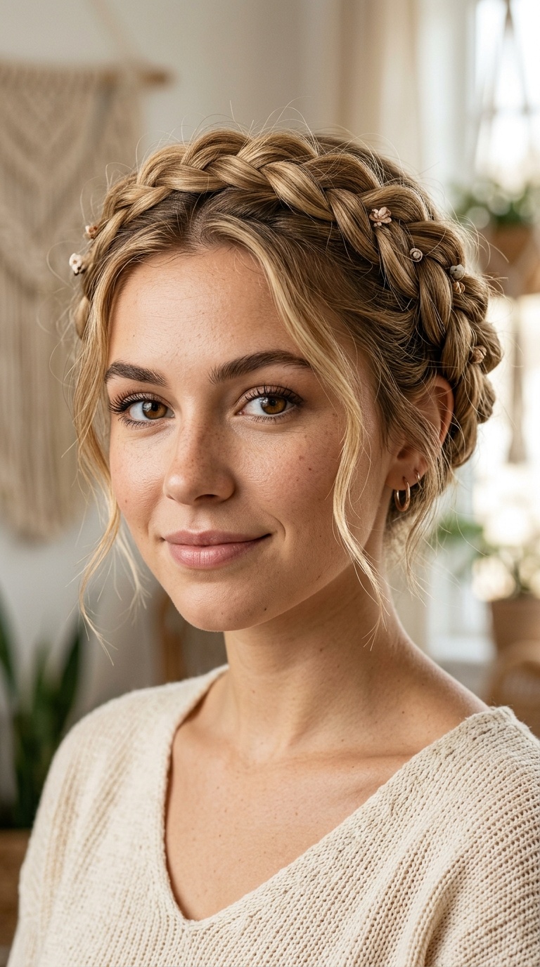 Boho Loose Crown Braids