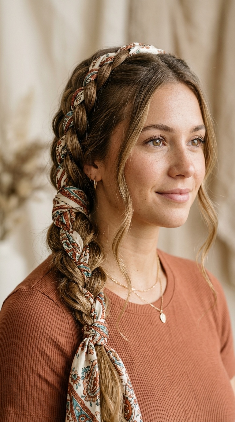 Boho Ribbon Scarf Braid