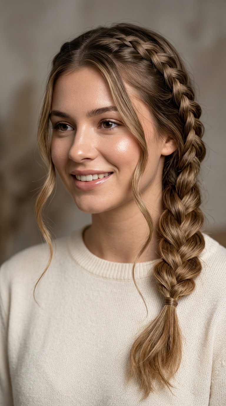 Boho Side Braid with Face-Framing Pieces